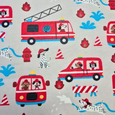 Beschichtete Baumwolle "Feuerwehr grau"