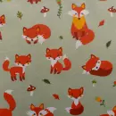 Beschichtete Baumwolle "Fuchs grün"
