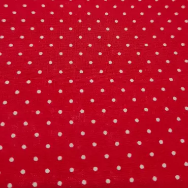 Beschichtete Baumwolle "Kleine Punkte rot/weiss"