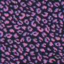 Beschichtete Baumwolle "Leopardenmuster dunkelblau/pink"
