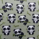 Beschichtete Baumwolle "Panda lindengrün"