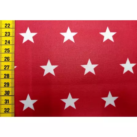 Beschichtete Baumwolle "Sterne rot/weiss 20mm"