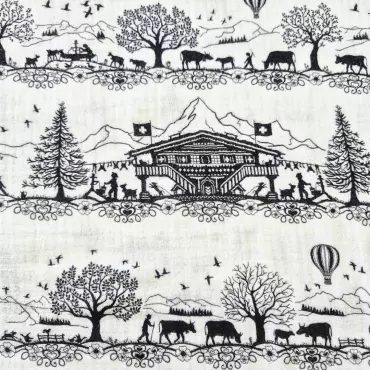 Musselin Stoff "Scherenschnitt weiss"