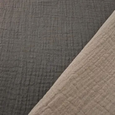 Musselin Stoff "Zweifarbig braun/hellbraun"