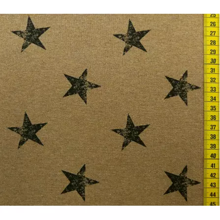 Sommersweat "Grosse Sterne senf meliert"