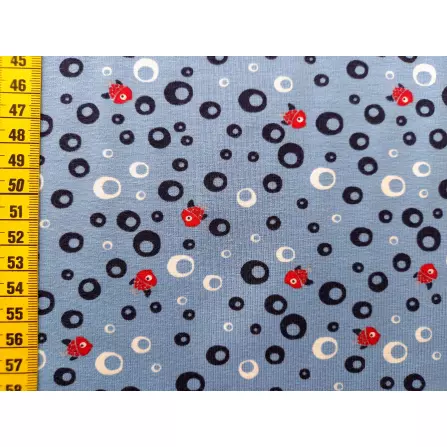 Jerseystoff "Blubber-Fische blau"