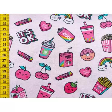 Jerseystoff "Coole Sweets rosa"