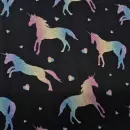 Jersey Stoff "Einhorn schwarz-leuchtend"