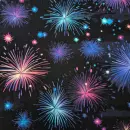 Jersey Stoff "Feuerwerk schwarz"