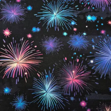 Jersey Stoff "Feuerwerk schwarz"