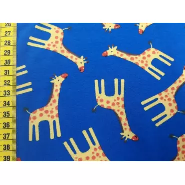 Reststück Jerseystoff "Giraffe königsblau" 46cm Fr. 9.-