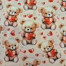 Jersey Stoff "Herzen-Teddy beige"