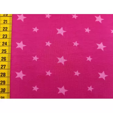 Reststück Jerseystoff "Ungleiche kleine Sterne pink" 50cm Fr. 10.-