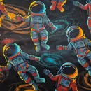 Alpenfleece "Astronauten schwarz"