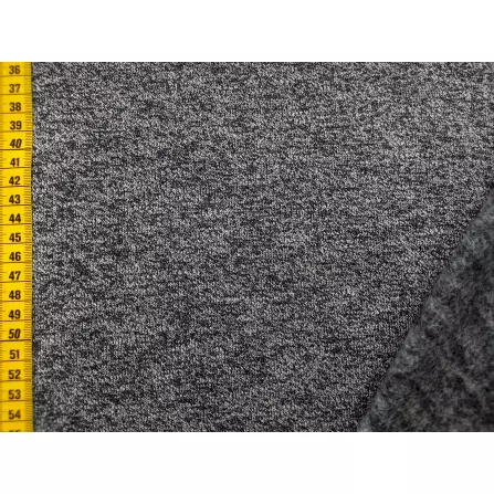 Sweatshirtstoff "Strickeffekt grau/schwarz"