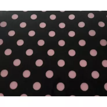 Beschichtete Baumwolle "Grosse Punkte schwarz/rosa 8mm"