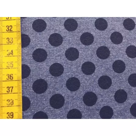 Sommersweat "Punkte blau meliert 1cm"