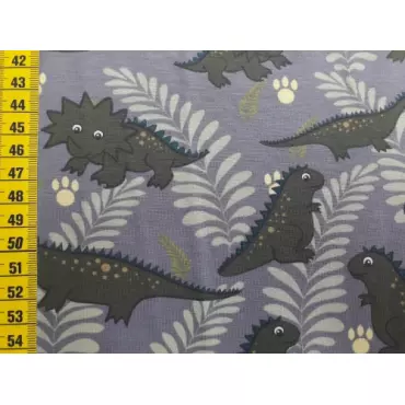 Reststück Jerseystoff "Pflanzendino grau" 50cm Fr. 8.-