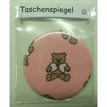 Taschenspiegel "Teddy rosa"